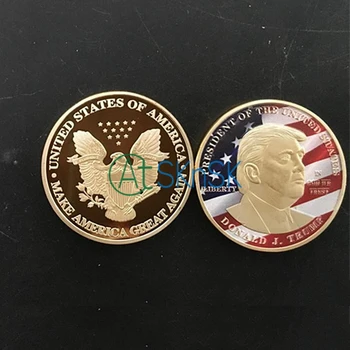 10PCS/veľa Na 45th Prezident 2016 USA JFK DONALD TRUMP Mince Spojené Štáty prezident pozlátené Mince Výzvou Mince Nové