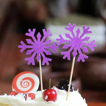 10pcs/veľa Nových Ručné Tortu snehové Vločky Cupcake Mulčovače Happy Birthday Cake Strana navrhne Vianoce, Narodeniny, Party Dekorácie