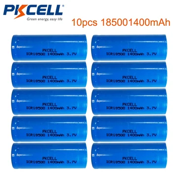 10Pcs/veľa PKCELL ICR 18500 3,7 V 1400mAh Nabíjateľná Batéria 18500 Lítium li-ion Batteies