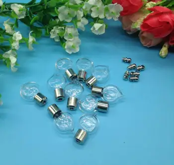 10pcs/veľa transparentné srdce šperky sklenenej fľaštičke mini sklenené fľaše prívesok skrutkovacím uzáverom parfum esenciálny olej, fľaša meno na ryžu umenie