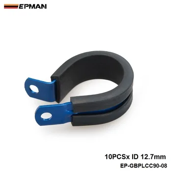 10PCS x ID 12,7 mm (Farba:Modrá,Čierna) Hliníkové Gumy Linajkované Zhora S Objímkou Klip EP-GBPLCC90-08