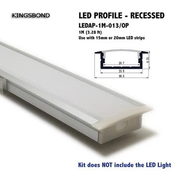 10pcs Zapustené Hliníkové LED profil led hliníkové kanál pre dvojradové led pásky 15 mm-20 mm šírka hliníkové shell bývanie