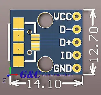 10pcs Žena MICRO USB na DIP 5-Pin Pinboard 2.54 mm micro USB typ