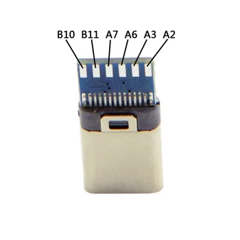 10set DIY 24pin USB 3.1 Typu C, USB-C Samec Konektor Konektor SMT typu s Čiernym Bývanie Kryt