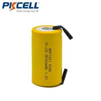 10x PKCELL D Veľkosť 1.2 V 5000mAh NiCD Nabíjateľné Batérie s Kartami Rýchle dodanie