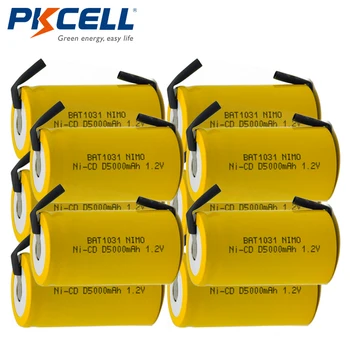 10x PKCELL D Veľkosť 1.2 V 5000mAh NiCD Nabíjateľné Batérie s Kartami Rýchle dodanie
