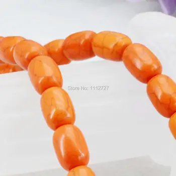 10x18mm Príslušenstvo Orange Turecko Howlite Chalcedony Voľné Korálky Polotovary Hotové Kameň DIY Howlite Bohaté 15inch Šperky, Takže Dary