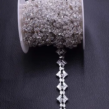 10yards/veľa 1,5 cm sklo kamienkami šaty škvrny trim pre svadobné pás šitie crystal reťazca ručné hairband zdobia HF-535