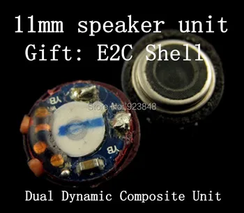 11 mm reproduktor jednotka Double membrána Top kompozitné Dual jednotky (dar: slúchadlá shell) 1pair=2ks