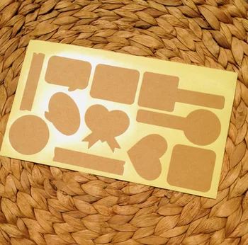 110pcs/veľa 11 štýly dekoratívne samolepky Kraft papier prázdne štítky,tesnenie tag pečenie package cake box dekorácie