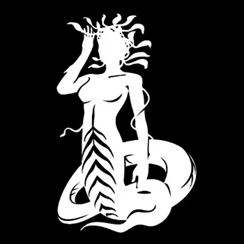 12.6 cm*19.7 cm Sexy Had Žena Medusa Vinylové Nálepky, Auto Nálepky, Čierna/Strieborná S6-3130