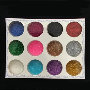 12 Fliaš Farebné Nechty, Glitter Sadu pre Nechtový jemný Prach 3D Tip Drahokamu Manikúra Tools Nail Art Decoration Pigmenty poľský