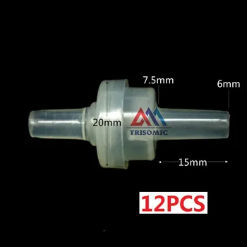 12 ks 6 mm Jeden Spôsob, ako Ventil, Materiál PP záklopka spätná klapka Jar typ fluororubber pre olej ozónu vody(pitnej)