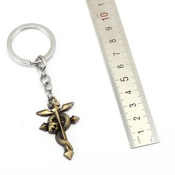 12 Ks/veľa Anime Fullmetal Alchemist Bronzový Kov keychain Kríž Had Prívesok kľúčov kľúč Krúžky držiak pre auto Cosplay Šperky