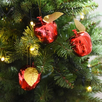 12 ks/veľa pozlátený apple vianočné prívesok ozdoby na vianočný stromček, dekorácie pre domov dekor Vianoce dodávky