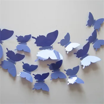 12 Ks/Veľa PVC 3D DIY Motýľ Samolepky na Stenu Domova Plagát pre Kuchyňu, Kúpeľňu Lepidlo na Stenu, Dekorácie