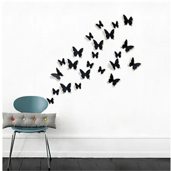 12 Ks/Veľa PVC 3D DIY Motýľ Samolepky na Stenu Domova Plagát pre Kuchyňu, Kúpeľňu Lepidlo na Stenu, Dekorácie