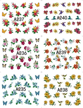 12 listov kvet brid dizajn, Nail Art Vody Prenos nálepky na NECHTY, NÁLEPKY JAZDCA TETOVANIE na Nechty, Príslušenstvo kozmetické nástroje A229240
