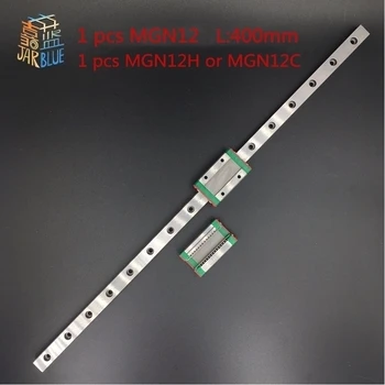 12 mm Lineárny Sprievodca MGN12 L= 400mm lineárne železničnej cesty MGN12C alebo MGN12H Dlhé lineárne prepravu pre CNC X Y Z Osi