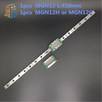 12 mm Lineárny Sprievodca MGN12 L= 450 mm lineárny železničnej cesty + MGN12C alebo MGN12H Dlhé lineárne prepravu pre CNC X Y Z Osi