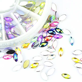 12 Zmiešané Farby Koleso Dizajn, 3D Nail Art Tip Kúzlo Drahokamu Šperky DIY Nástroje Rýchle dodanie