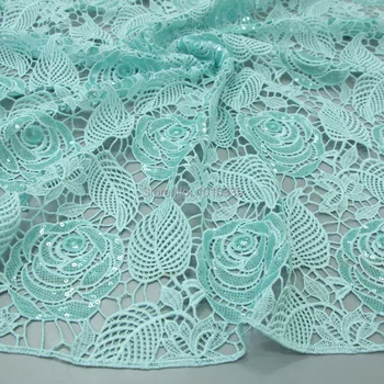 120 CM Šírka Mint Zelenej afriky kábel čipky textílie guipure čipky textílie Flitrami čipky textílie na svadby, DHL doprava