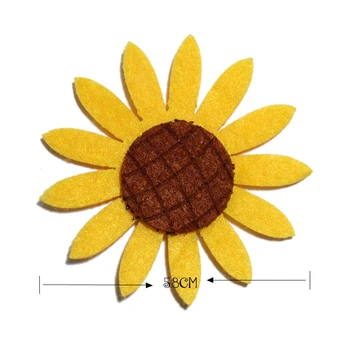 120PCS 3size Novorodenca Vintage Yellow Sun Flower Appliques pre Odevy Dekorácie Módne Lesk Nich Cítil Kvet Záplaty