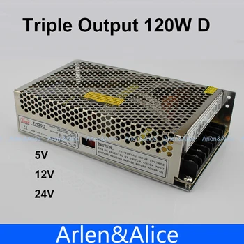 120W D Triple výstup 5V 12V 24V Spínanie napájania smps AC na DC SMPS