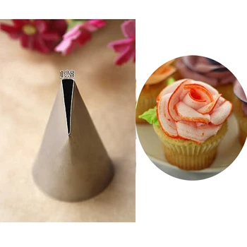 #128 Veľké Rose Tipy Na Zdobenie Torty z Nehrdzavejúcej Ocele Námrazy Potrubia Trysky Pečenie Nástroje Pre pohár koláče