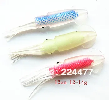 12cm Squid Rybárske Lure Mori Rybárskym Náčiním Plastové Umelé Návnady Mäkké Návnady Squid Rukáv typu s vnútorné trubky