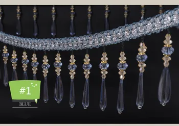 12Meter/Veľa Opony Čipky Príslušenstvo Strapec Fringe Výbava Crystal Korálkové čipky Páse s nástrojmi Pre Šitie Opony Príslušenstvo DIY Dekorácie