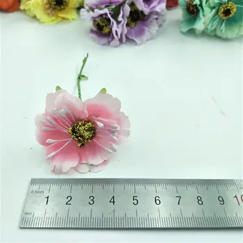 12pcs 3,5 cm mini hodváb cherry umelé maku kytice HOBBY ručné tetovanie veniec zápisník svadobné dekorácie, remeselné falošné kvet