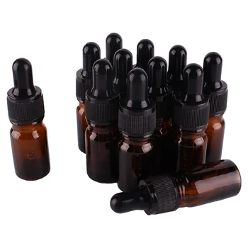 12pcs 5ml Amber Sklenené Fľaše s Kvapkadlom na Pipety pre esenciálne oleje aromaterapia laboratórne chemikálie