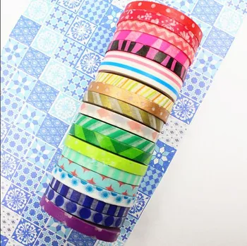 12pcs, 5mm x 10m, Deco pásky Scrapbooking dekoratívne washi pásky Kvetina Tlače maskovacia páska nálepky