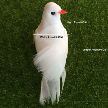 12PCS 9.5*3*4 CM Pena Pierko Mini Dove Umelé Biele Vtáky S Magnetom,Dekorácie Na Vianoce,Svadby,Vták Domov Ozdoby