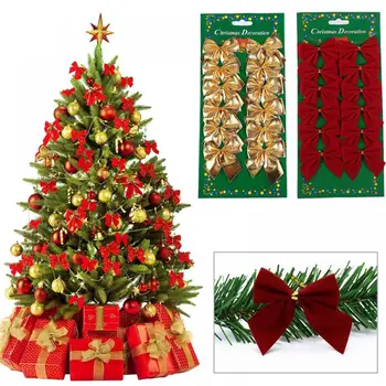 12pcs Luk Vianočný Strom Dekorácie Vianočné Ozdoby Bowknot Strana Domov Narodeniny, Svadbu, Výzdoba