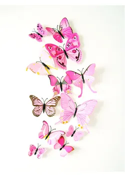 12pcs/nastaviť Zrkadlo Samolepky na Stenu Odtlačkový Motýle 3D Zrkadlo Nástenné Art Domov Dekoroch motýľ chladnička stenu obtlačok na sal
