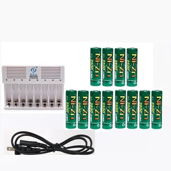 12Pcs NiZn Ni-Zn 1,6 V AA 2500mWh Nabíjateľná Batéria + 8 portov Ni-Zn NiMH AA, AAA batérie, Nabíjačky