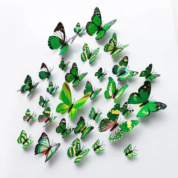 12pcs/set 3D Troch-dimenzionální DIY Samolepky na Stenu Domáce Dekorácie PVC Magnet Motýľ Weddin Opony Reklamnej Nálepky HG0105