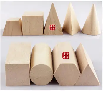 12PCS Stavebné prvky Montessori Učebných Pomôcok Geometria Pravouhlého Valec Blokovať Loptu Trojuholníkové Kocka, Hranol Matematika Učebné Pomôcky