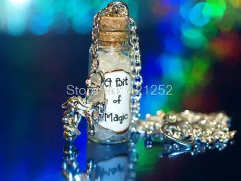 12pcs Trochu Mágie Náhrdelník s Kolotoč Čaro Braňo a Mary Poppins sklenené fľaše náhrdelník zo striebra