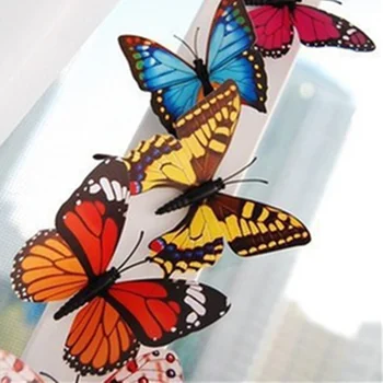 12pcs / veľa! Realistický PVC 3d Butterfly Nepremokavé samolepky na stenu, roztomilý umenie Obtlačky pre Deti Izby domáce Dekorácie na Stenu