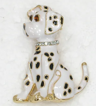 12pcs/veľa Veľkoobchod Módne Brošňa Crystal Drahokamu Smalt Dalmatians psa Pin brošne Šperky darček C102150