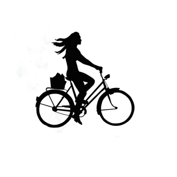 13.1 CM *12,7 CM Dievča, Jazda Na Bicykli Šport Fitness Vinyl Kotúča, Auto Nálepky, S9-0241