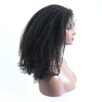 130% Hustota Kinky Afro Kučeravé Krajky Ľudské Vlasy, Parochne Brazílsky Remy Pre Trhal S Baby Vlasy Prírodné Čierne Slnečné Kráľovná
