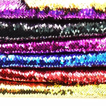 130x50CM Reverzibilné Morská Ryba Rozsahu Sequin Textílie Iskrivý Paillette textílie Pre Šaty Bikini Oblečenie Vankúš DIY Dekorácie