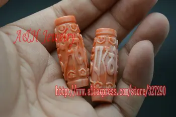 13x35mm Dlho DZI Korálky Napodobňované Tridacna Šesť Slov Živica Mani Mantra Pre Tibetský Šperky Čo Materiálov 10pc/veľa