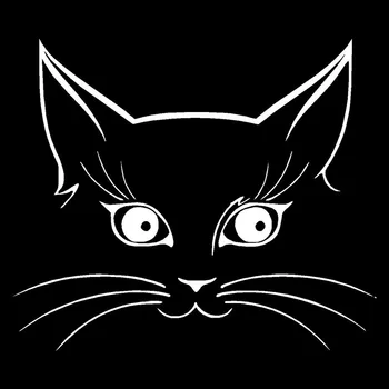14*12 CM Cute Cat Tvár Vinylové Nálepky Auto Styling Okna Sklo Dekoratívne Samolepky Príslušenstvo Čierna/Strieborná C6-0385
