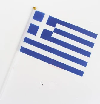 14x21cm 5 ks grécka vlajka strane mávali vlajkami s Plastovými Stožiare NN016