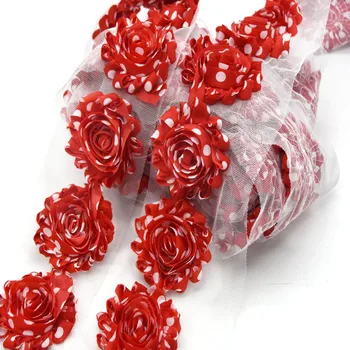 15 dvore/veľa , 2.5 šifón rose textílie kvet ošumelé kvety dvore vlasy príslušenstvo